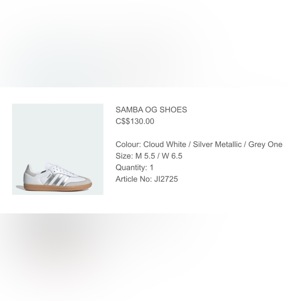 ADIDAS SAMBAS white and silver